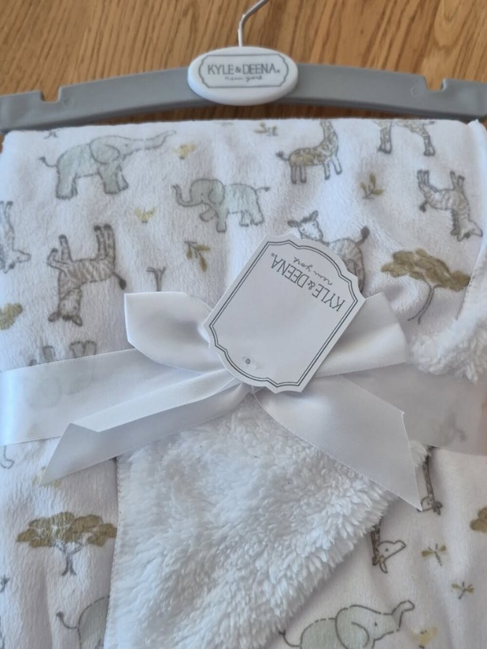 Kyle & Deena Baby Blanket - new with tags and hanger - zoo animal pattern